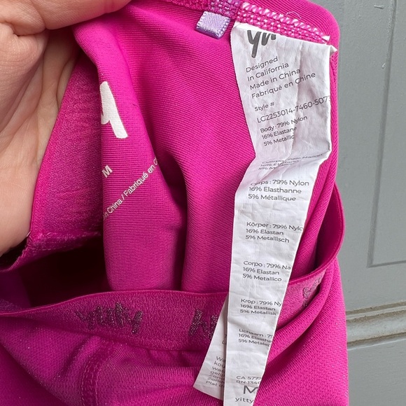Yitty spotlight shaping‎ Barbie pink shimmer high rise ruched leggings size M - Picture 5 of 10